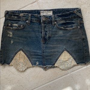 Free people bohemian jean skirt